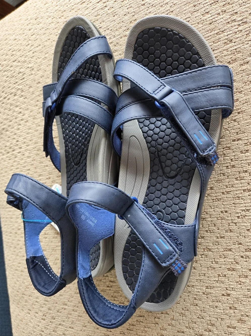 Womens BareTrap Navy Blue Adjustable Strap Sandals, 9M